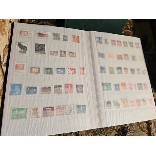 99 - 3x good albums of world stamps - small example of pages shown