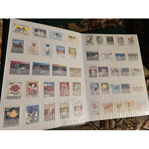 99 - 3x good albums of world stamps - small example of pages shown