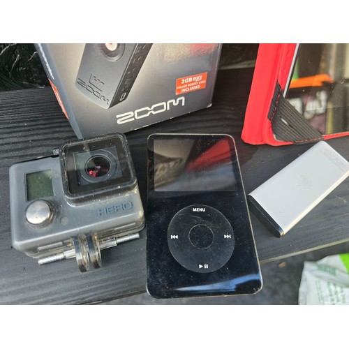 78A - Tech lot including a vintage iPod, earphones, iPad, Laptop, Kindle, GoPro camera etc.