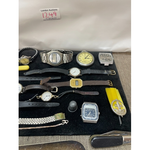 1249 - Mixed Lot to Include 9ct Gold Gents Wrist Watch, other Watches, Ingersoll Yankee Pocket Watch, Deco ... 