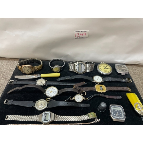 1249 - Mixed Lot to Include 9ct Gold Gents Wrist Watch, other Watches, Ingersoll Yankee Pocket Watch, Deco ... 