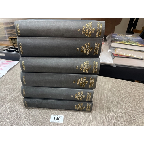 140 - Winston Churchill The Second World War Six Volume Set published by Cassell 1950