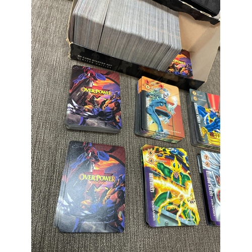 Box Containing a Large Collection of 1995 Marvel Overpower Cards