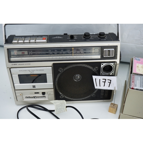 1253 - Vintage Panasonic Radio & Various Cassettes