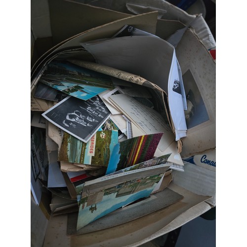 62A - Box containing old photographs and papers including postcards etc.