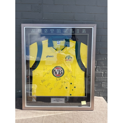 10B - Framed Autographed Australia Cricket One Day International Jersey c.2012 83cm x 98cm