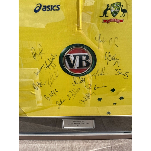 10B - Framed Autographed Australia Cricket One Day International Jersey c.2012 83cm x 98cm