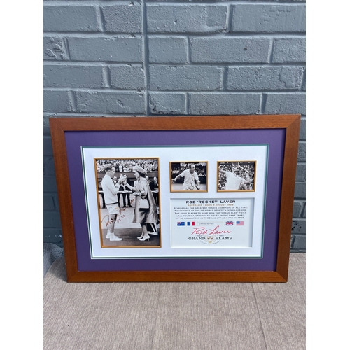 10C - Rod Laver Grand Slam Champion Signed Framed Ltd Edition Memorabilia 77cm x 57.5cm