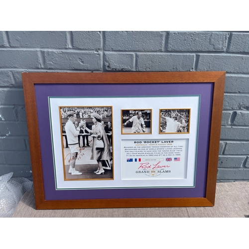 10C - Rod Laver Grand Slam Champion Signed Framed Ltd Edition Memorabilia 77cm x 57.5cm