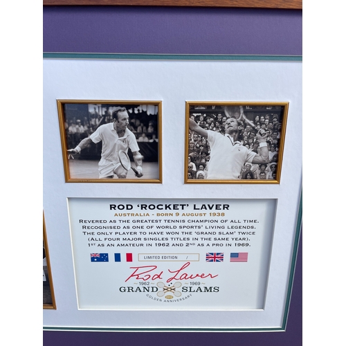 10C - Rod Laver Grand Slam Champion Signed Framed Ltd Edition Memorabilia 77cm x 57.5cm