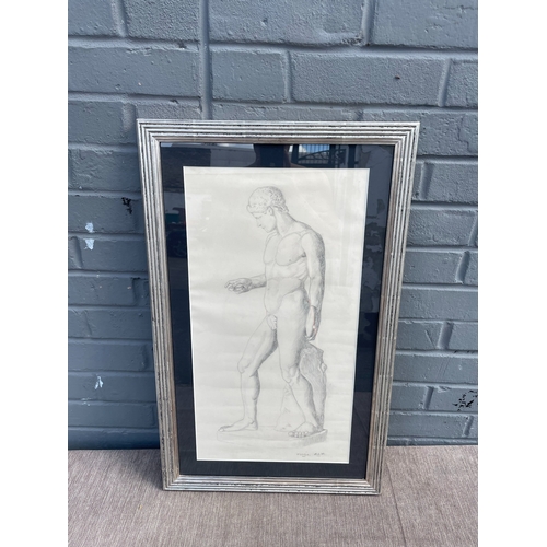 10E - Two 1930s Pencil Study's of a Nude Signed Moodie 42.5cm x 69cm