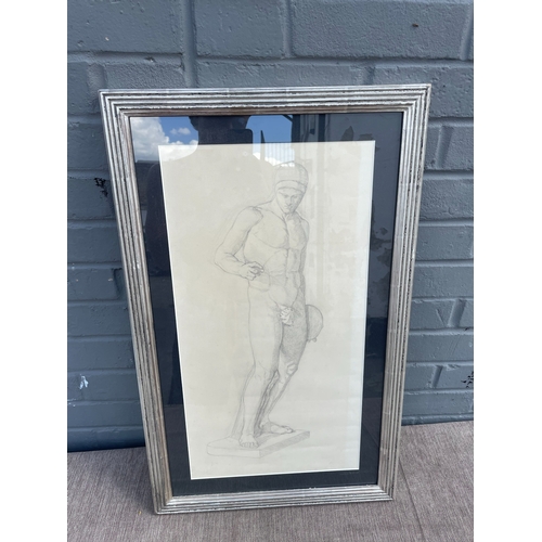 10E - Two 1930s Pencil Study's of a Nude Signed Moodie 42.5cm x 69cm