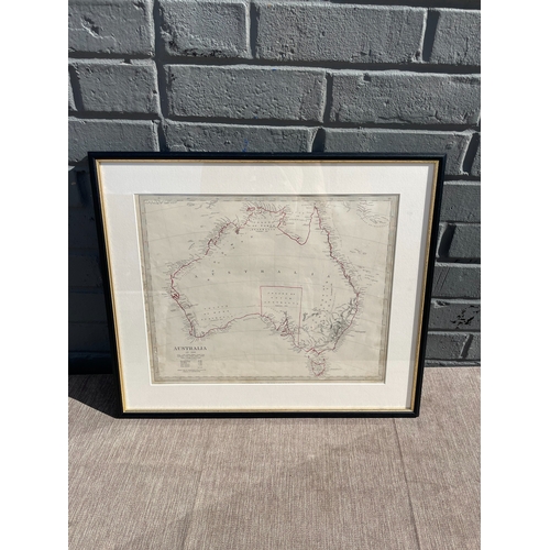 10H - 1844 Framed Map of Australia- 53cm x 46cm