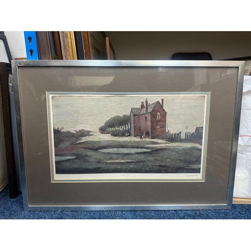 65C - Laurence Stephen Lowry RBA RA,(British 1887-1976) Coloured Lithographic Hand Signed Print Titled: 