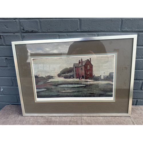 65C - Laurence Stephen Lowry RBA RA,(British 1887-1976) Coloured Lithographic Hand Signed Print Titled: 