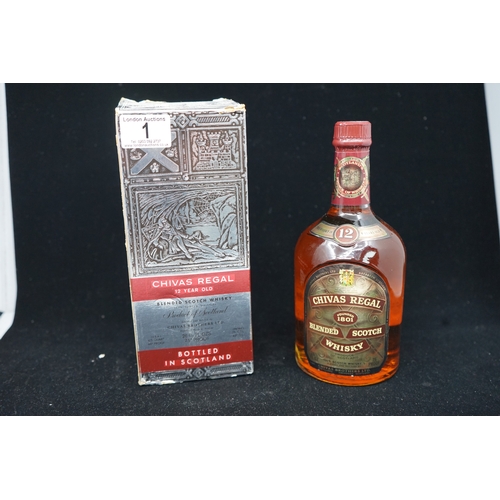 1 - Bottle of Chivas Regal Scotch Whisky with box