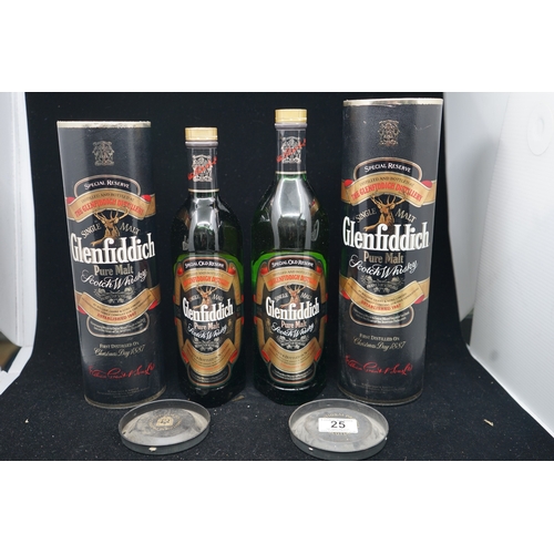 25 - 2 botles of Glenfiddich Pure Malt Scotch Whisky