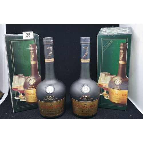 28 - 2 bottles of Courvoisier VSOP cognac