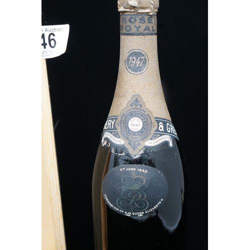 46 - Pommery Champagne 1947 bearing label commemorating the Coronation of Queen Elizabeth II, 2nd June 19... 