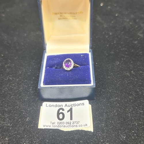 61a - 18ct Gold and Amethyst Ring 3g