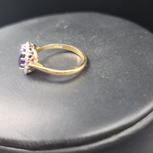 61a - 18ct Gold and Amethyst Ring 3g