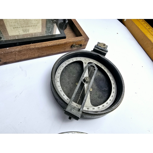 61B - Group of vintage & antique maritime / scientific items including a fine sexton, military compass etc