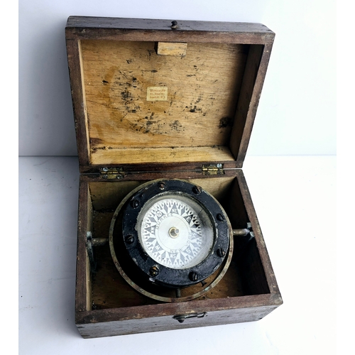 61C - Antique Gimballed box compass