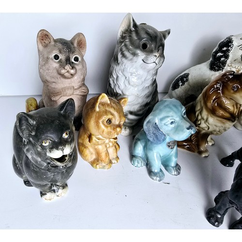 90 - Group of vintage and antique cat and dog ornaments including Royal Doulton, Beswick etc.