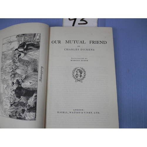 93 - Works of Charles Dickens 14 Volumes, published by Hazell Watson & Viney c.1920s/30s