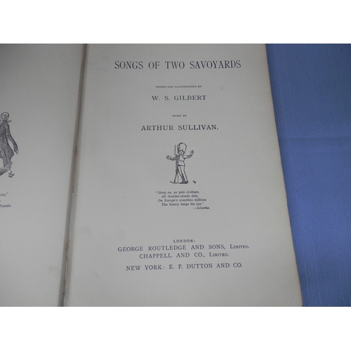 94a - Vintage Book titled Songs of Two Savoyards W S Gilbert as the Lyricist  and Arthur Sullivan as the c... 