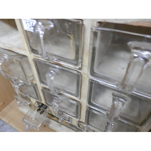 134 - Vintage German Kitchen Shelf Unit with Original Glass Drawers (one missing)