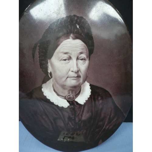 158a - European 19th Century Ceramic portrait Plaque 33cm