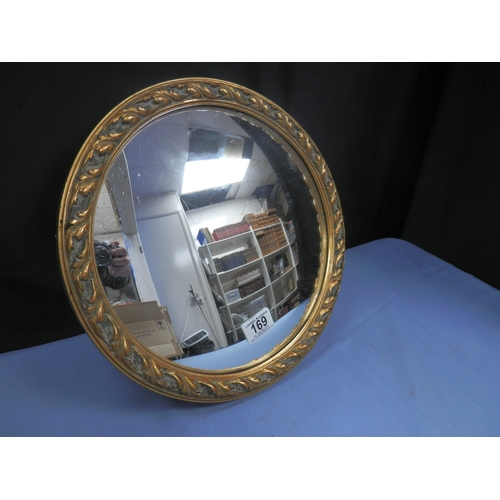 169 - Vintage Round Convex Mirror