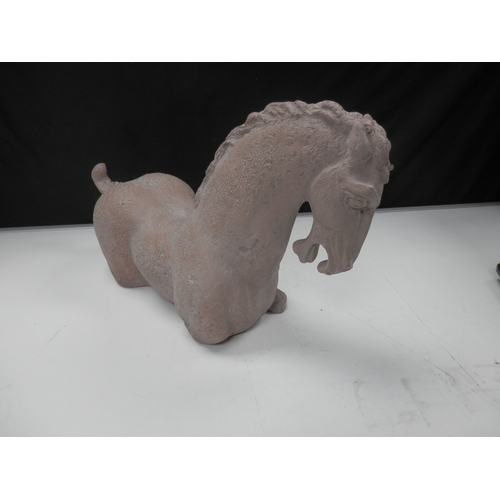 404 - Mid Century Austin productions Ceramic Horse Statue approx 52cm wide 30cm tall