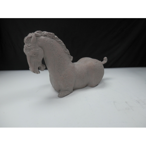 404 - Mid Century Austin productions Ceramic Horse Statue approx 52cm wide 30cm tall