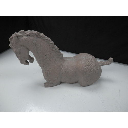 404 - Mid Century Austin productions Ceramic Horse Statue approx 52cm wide 30cm tall