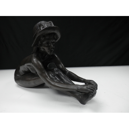 405 - Tom Greenshields MC British, 1915-1994: A Resin Bronze Titled Anyas Hat. Ltd Edition Number 201/350.