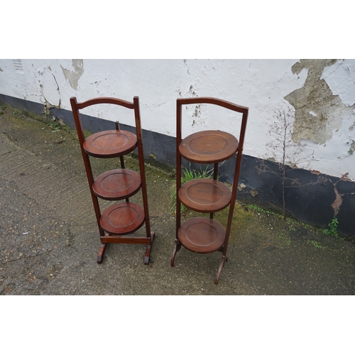 447 - Two Antique Folding Cake Stands