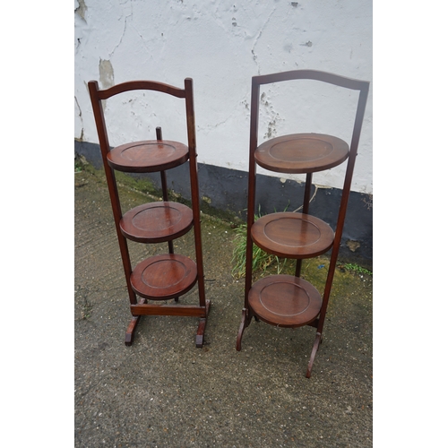 447 - Two Antique Folding Cake Stands