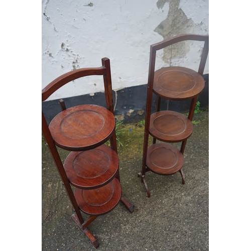 447 - Two Antique Folding Cake Stands