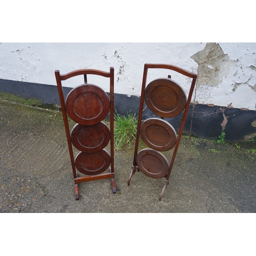 447 - Two Antique Folding Cake Stands