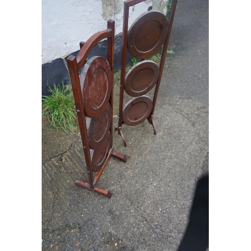 447 - Two Antique Folding Cake Stands