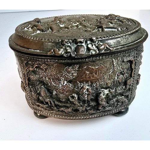 56 - Antique Ornate French Trinket / Casket box - marked A.B Paris