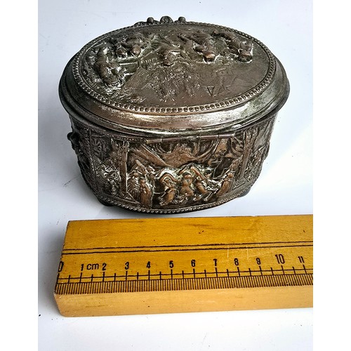 56 - Antique Ornate French Trinket / Casket box - marked A.B Paris