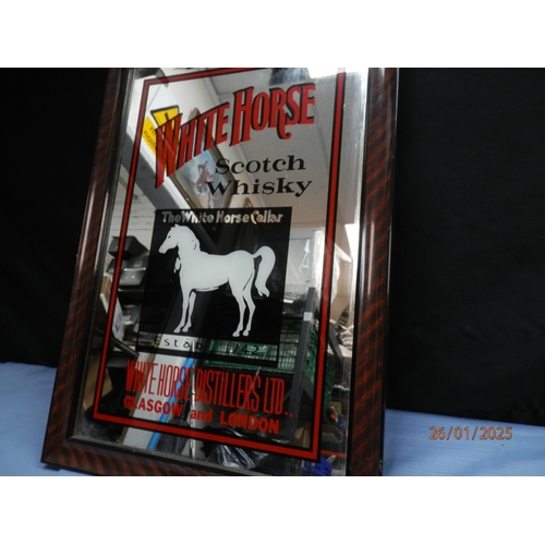 1a - Framed mirror advertising White Horse Scotch Whisky, produced by White Horse Distillers Ltd, Glasgow... 