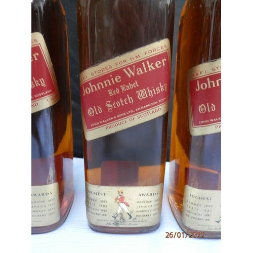 1g - Three Bottles of Vintage Johnnie Walker Red Label Old Scotch Whisky