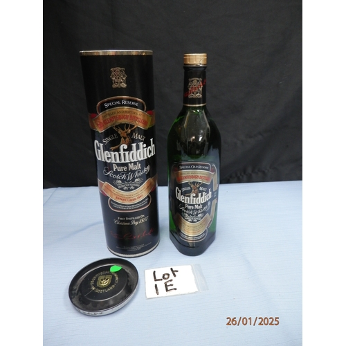 1e - Vintage Glenfiddich Special Old Reserve Pure Malt Scotch Whisky with original packaging.