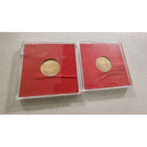 76A - 2x 9ct Gold Royal Wedding medals - 1981 total weight 8g