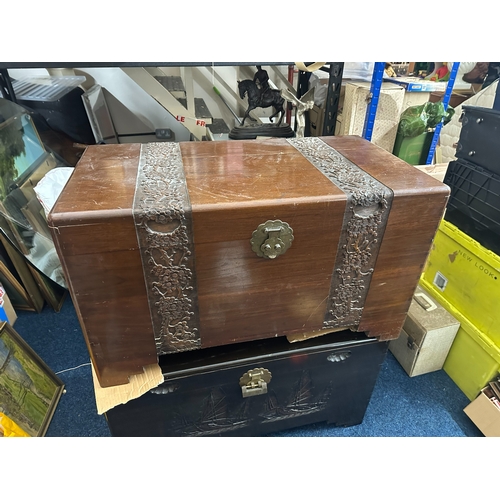 449C - Oriental Carved Wooden Camphor Chest