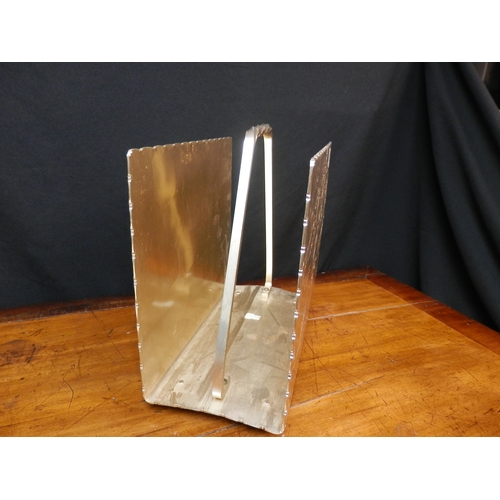 103 - Vintage Arthur Armour Hammered Aluminium World Map Magazine Rack